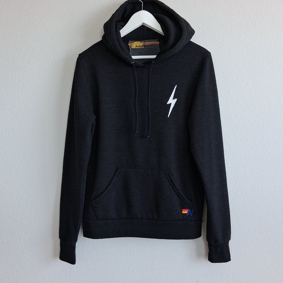 Aviator Nation Bolt Stitch Pullover Hoodie In Black - Picture 3 of 15